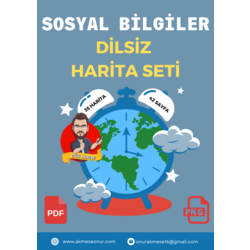 Dilsiz Harita Seti- Sosyal Bilgiler Öğretmenleri İçin 35 Adet Harita