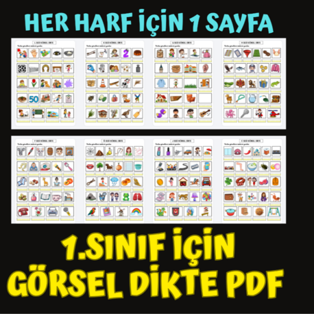 Görsel Dikte PDF (PDF Şablon)-KLAVUZ ÇİZGİLİ