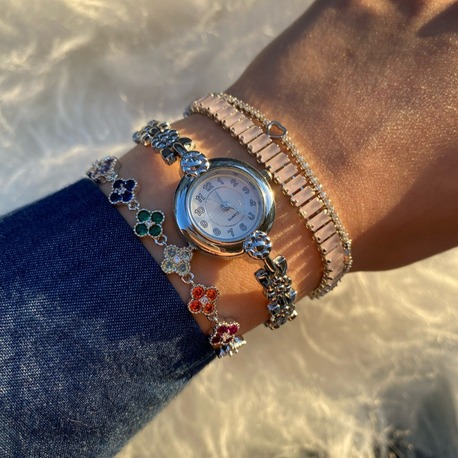 Flower Silver Saat