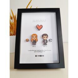 Koruyucu Camlı 3 Boyutlu Mini Figür Tablo