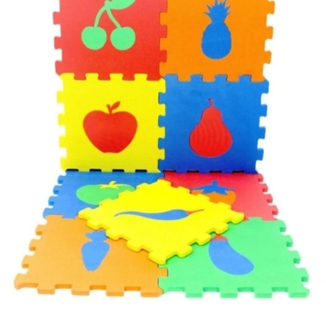 EKİM TOYS 9 Parça MEYVE  Büyük Boy  10 mm  Eva Oyun Karosu Yer Matı Puzzle Yapboz