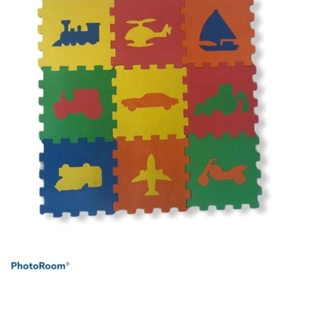 EKİM TOYS 9 Parça ARAÇ DESEN Büyük Boy  10 mm  Eva Oyun Karosu Yer Matı Puzzle Yapboz