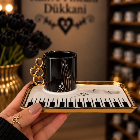 PİYANO 2 KİŞİLİK PORSELEN FİNCAN SET 