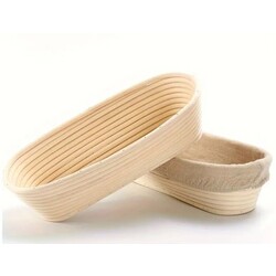Bambu Mayalama Sepeti - Oval - Ebat:(28×15×9 )cm- BEZLİ