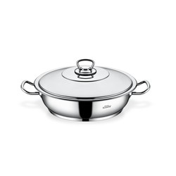 Schafer Senta Basık Çelik Tencere - 24 cm - 2 Parça - İno x 