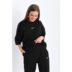 İki İplik Siyah Nike Oversize