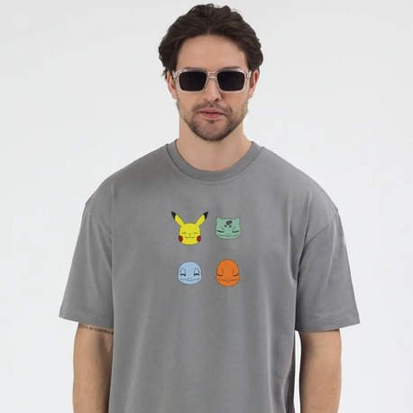 Pokemons Nakış İşlemeli Unisex Oversize T-Shirt