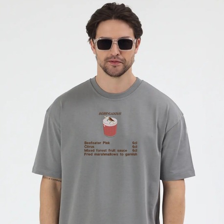 Berrylicious Nakış İşlemeli Unisex Oversize T-Shirt