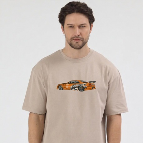 Nissan Skyline GT-R R34 Nakış İşlemeli Unisex Oversize T-Shirt