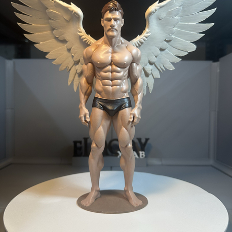Kanatlı Muhafız Melek Figürü – 24 cm | El Boyama 3D Baskı