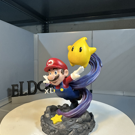 Mario & Luma El Boyaması 3D Baskı Figür – Super Mario Galaxy Koleksiyonluk Dekor 15 CM