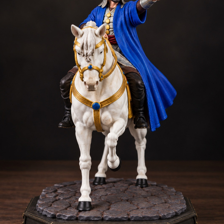 Fatih Sultan Mehmed Atlı Figür 35 cm – Mavi Kaftan