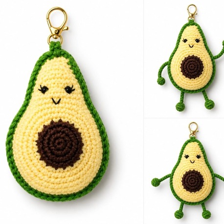 Avokado Amigurumi Anahtarlık & Çanta Charmı