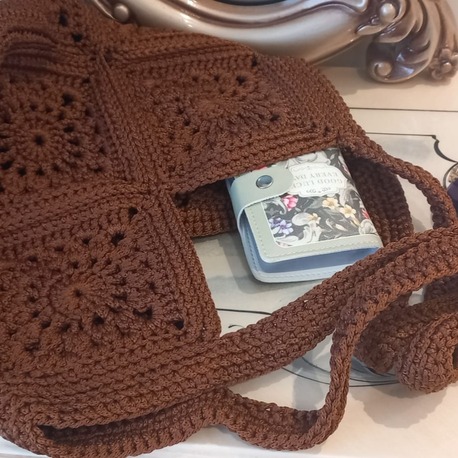 9 Motifli Boho Tarz El Yapımı Tığ İşi Çanta