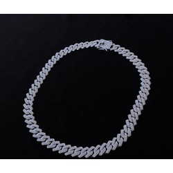 14mm Full Filled Silver Prong Chain