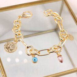 Paslanmaz zirkon gold bileklik