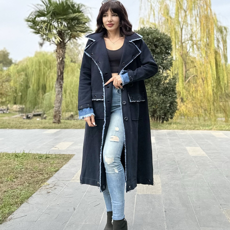 Kot Detay Şardonlu Tasarım Hırka (LACİVERT)