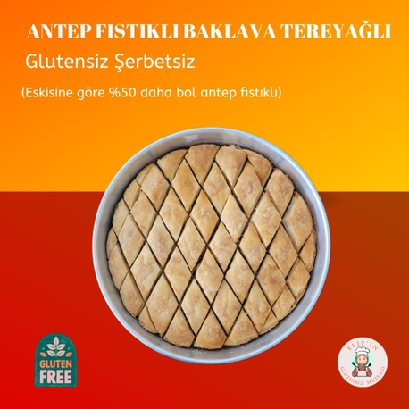 Glutensiz Antep Fıstıklı Baklava Tereyağlı  1 Tepsi