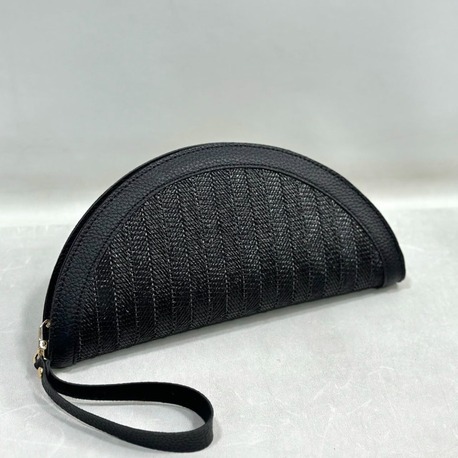Oval Hasır Çanta Black