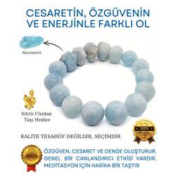 A KALİTE AKUAMARİN DOĞAL TAŞ BİLEKLİK