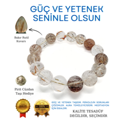 5A KALİTE BAKIR RUTİL KUVARS DOĞAL TAŞ BİLEKLİK
