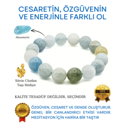 A KALİTE AKUAMARİN DOĞAL TAŞ BİLEKLİK
