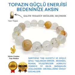 5A KALİTE SARI TOPAZ DOĞAL TAŞ BİLEKLİK