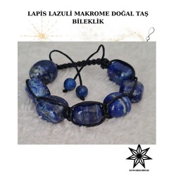Lapis Lazuli Makrome Ayarlanabilir Bileklik