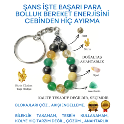 A KALİTE  Doğaltaş Anahtarlık - Şans Bolluk Bereket Cebinde