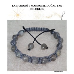 Labradorit Makrome Ayarlanabilir Bileklik