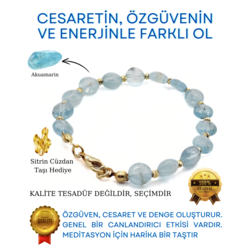A KALİTE AKUAMARİN DOĞAL TAŞ BİLEKLİK
