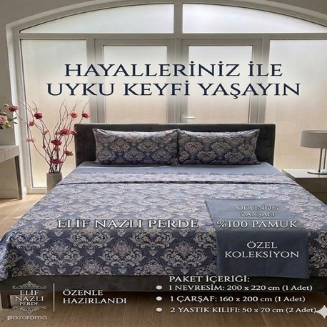 %100 Pamuk Çift Kişilik Nevresim Takımı