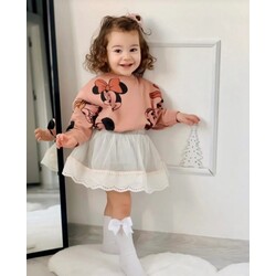 Mickey ve Minnie Mouse Temalı Kız Çocuk Sweat