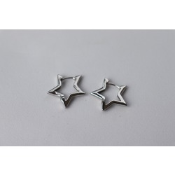 Vip Serisi Minimal Silver Yıldız Küpe