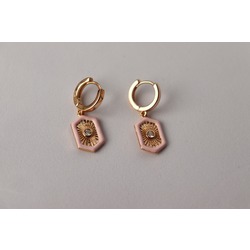 Vip Serisi Zirkon Taşlı Pembe Küpe