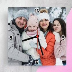 Fotoğraflı Ahşap Saat
