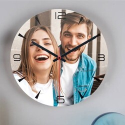 Fotoğraflı Cam Saat 
