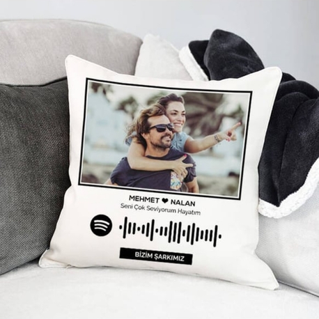 Spotify Resimli Şarkılı Yastık