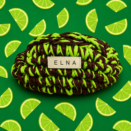 Puffy Pouch Lime Brown