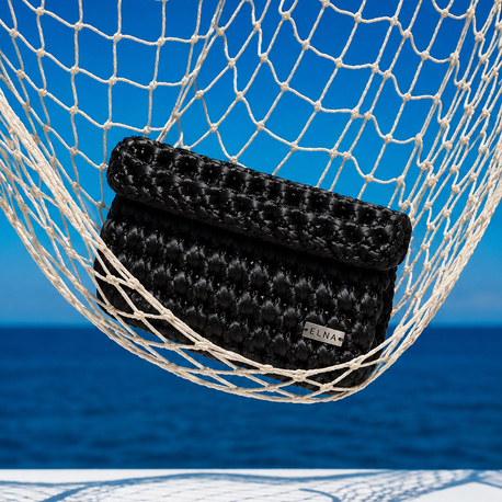 Elna Noir Satin Clutch