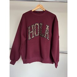 Leopar desenli yazılı Sweat