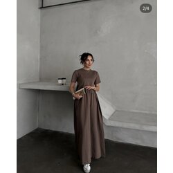 Vizon Verev Pileli Modal Elbise