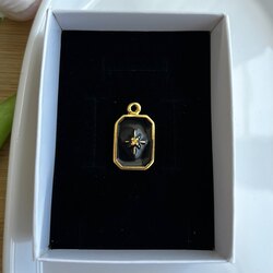 siyah yıldız künye charm