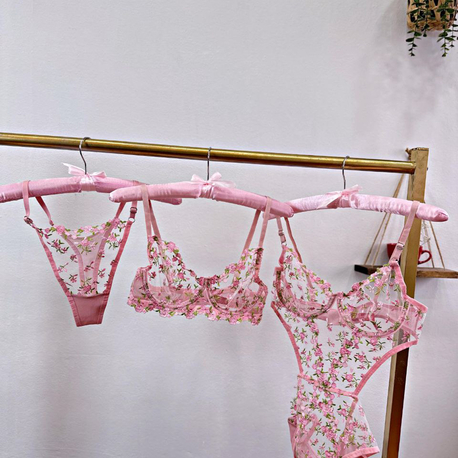 Çiçekli Sütyen&Bodysuit Set
