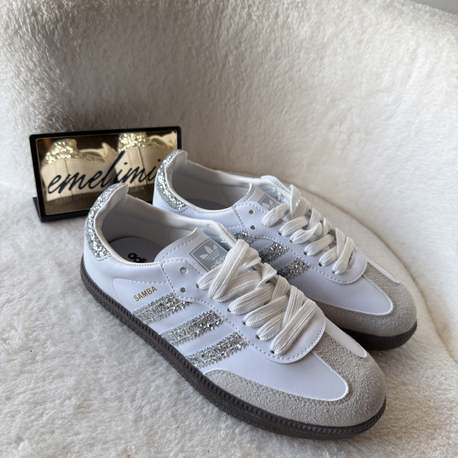 Adidas Samba OG – White / Glitter (Sequins Stripes)