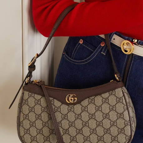 GUCCI Kahverengi Omuz Çantası
