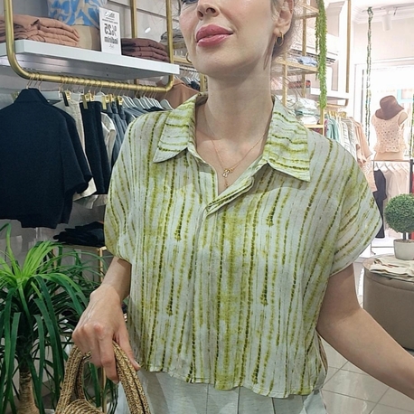 TENCEL BATİK GÖMLEK (YEŞİL) 