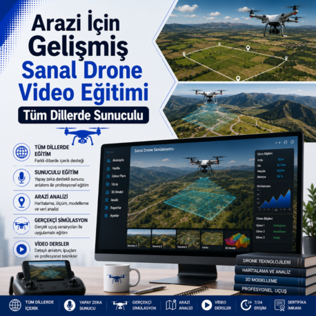 Arazi İçin Gelişmiş Sanal Drone Video Eğitimi Tüm Dillerde Sunuculu