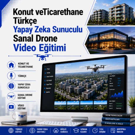 Konut veTicarethane Türkçe Yapay Zeka Sunuculu Sanal Drone Video Eğitimi