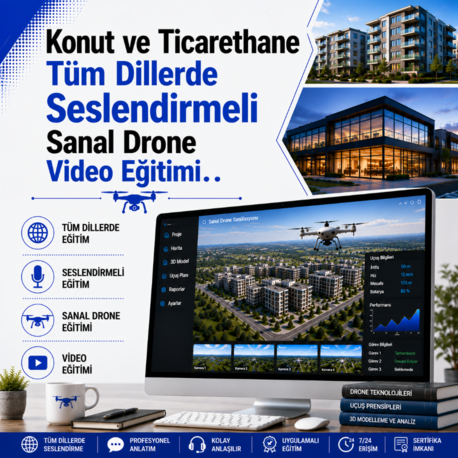 Konut ve Ticarethane İçin Tüm Dillerde Seslendirmeli Sanal Drone Video Eğitimi